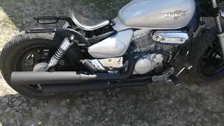 Hyosung aquila gv 125 BOBBER PROJECT  Exhaust sound [upl. by Labaw]