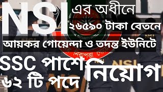 NSI এর অধীনে ⏩আয়কর গোয়েন্দা ও তদন্ত ইউনিটে নিয়োগ job circular 2024NSI job circular 2024 [upl. by Deni]