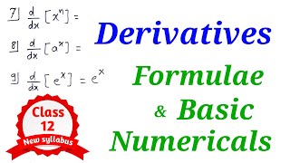 Derivatives l Formulae amp Basic Sums  HSC 12th Science Commerce amp Arts [upl. by Adnauq764]