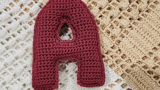 How to crochet letter A keychain  ازاى اعمل حرف A بالكروشية [upl. by Ridglea]