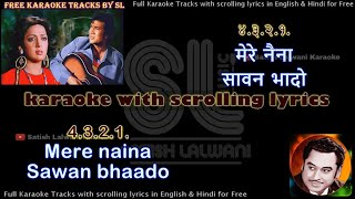 Mere naina sawan bhaado  clean karaoke with scrolling lyrics [upl. by Alenson]