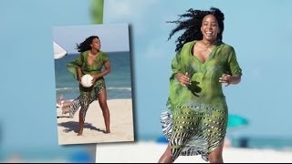 Kelly Rowland samuse à la plage en bikini [upl. by Rovit]