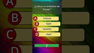 ¡Desafía tu vocabulario 🧠  5 preguntas de sinónimos y antónimos [upl. by Conall]