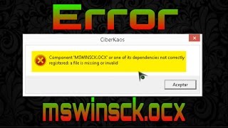 Error MSWINSCKOCX Windows 8 32 Bits [upl. by Grim414]