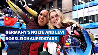 Germany take gold amp silver 🥇🥈  Bobsleigh Beijing 2022  2Woman highlights [upl. by Arotal]