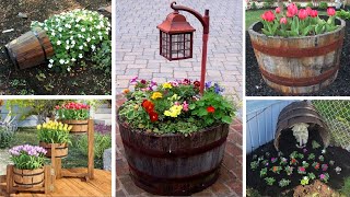 54 Wine Barrel Garden Ideas Creative Ways to Upcycle Your Barrels [upl. by Adnohsat]