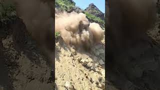 Biggest rock slide bajaang roadroad rock bajaangshorts [upl. by Leahcimauhsoj]