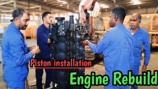 Diesel engine rebuild piston fitting  6 cylinder engine rebuild 🚒 [upl. by Victoria597]