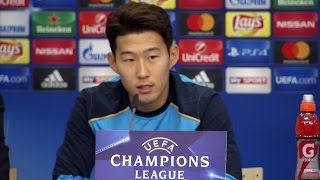 토트넘 손흥민 유창한 2개국어 기자회견 현장 Heung Min Son and Mauricio Pochettino attended a press conference [upl. by Anelhtak]