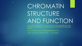 CHROMATIN STRUCTURE AND FUNCTION LECTURE 1ST CUET PG LIFE SCIENCE [upl. by Ballou]