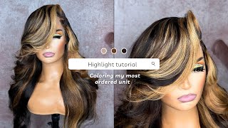 HOW TO HIGHLIGHT A WIG BEGINNER FRIENDLY HAIR COLOR TUTORIAL✨ [upl. by Arielle]