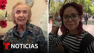 Una señora de 99 años y una joven de 18 votarán por una presidenta para México  Noticias Telemundo [upl. by Eidak887]