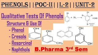 Phenol  Qualitative test  Structure and use L2U2 Organic Chemistry 2nd Bpharma 3rdsem [upl. by Ettesyl]