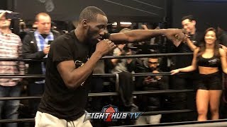 TERENCE CRAWFORD SHADOW BOXING IN WORKOUT FOUR DAYS OUT FROM AMIR KHAN PPV FIGHT [upl. by Vonnie]