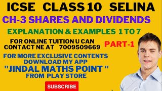 Ch3 Shares and Dividends Examples 17 From Selina Concise For ICSE Class 10 Math jindalmathspoint [upl. by Cavallaro]