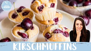 Kirschmuffins  extra saftige Muffins mit Kirschen 🍒😍  Einfach Backen [upl. by Rehotsirk]