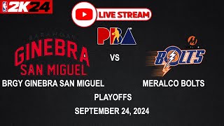 LIVE NOW BRGY GINEBRA vs MERALCO BOLTS  PBA SEASON 49  September 24 2024  CPU vs CPU [upl. by Mafala]