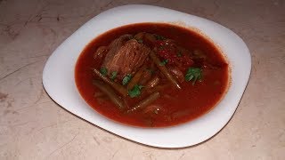 Haricots verts en sauce rouge لوبيا خضراءماشتو صوص حمراء [upl. by Helse]