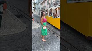 Lisbon Portugal 🇵🇹  elevador da Bica the famous yellow tram shorts lisbon portugal [upl. by Quintana]