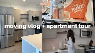 MOVING VLOG packing amp unboxing new apartment tour target runs amp organizing the new space [upl. by Mina]