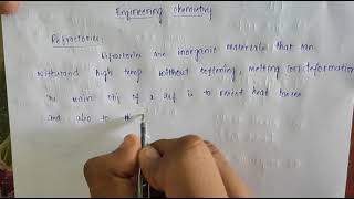 refractory  classification of refractories  cement  Engineering chemistry  short notes [upl. by Giarla612]