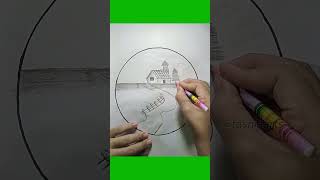 easy scenery drawing for beginners II how to draw nature drawing II natural drawing [upl. by Delsman]