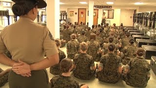 First Day Combat Training For Female US Marines  Forces TV [upl. by Airod]