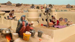 Desert Women Morning Routine in winter  Village Life Pakistan  Traditional Desert Village Food [upl. by Sioled660]