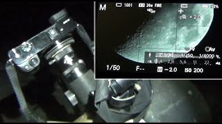 Moon Photography Sony A6000 with Tasco Newtonian Telescope [upl. by Vivyan644]