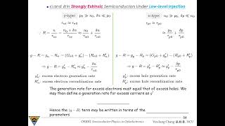 OS2011 半導體物理 685 載子復合率  強異質與低位注入 Ch 6 p 54 [upl. by Herrington328]