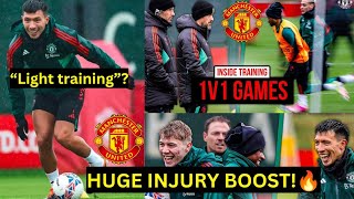 🔥MartinezHojlundCasemiroShawMountShaw  Man United training amp injury News Vs Nottingham forest [upl. by Derrick299]