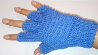 COMENZANDO A TEJER UN GUANTE SIN DEDOS  DIY HOW TO KNIT FINGERLESS GLOVES STEP BY STEP [upl. by Ttehc408]