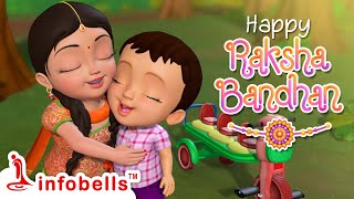 Rakhi baandhna Raksha Bandhan kya tyohar  Hindi Rhymes for Children  Infobells [upl. by Alleinnad]