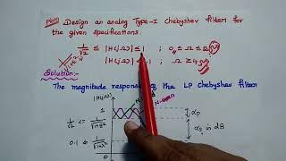 DSP 02 Problem solved in Chebyshev Filter in Tamil  Type I  DTSP  Analog Chebyshev LPF [upl. by Sanferd]