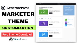 GeneratePress Marketer Theme Customization Step By Step Guide  Like Pro [upl. by Odrautse]