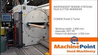 COMEXI Proslit STurret Used INDEPENDENT REWIND STATIONS FILM SLITTERREWINDER  MachinePoint [upl. by Esimehc]