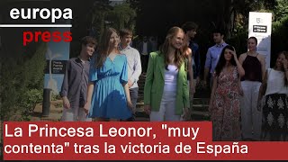 La Princesa Leonor y la Infanta Sofía quotmuy contentasquot tras la victoria de España [upl. by Normalie523]