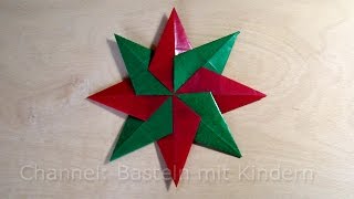 Weihnachtssterne basteln Einfachen Stern für Weihnachten basteln mit Kindern  Fenstersterne [upl. by Rafaelia]