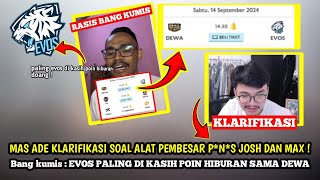 EVOS CUMA BAKAL DI KASIH POIN HIBURAN OLEH DEWA KATA BANG KUMIS  KLARIFIKASI MAS ADE SOAL PNS [upl. by Aihtnys]