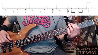 Squeeze Box by The Who  Bass Cover with Tabs PlayAlong [upl. by Noevad]