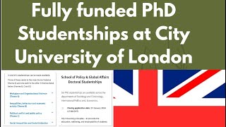 Fully funded doctoral studentship at City University of London [upl. by Guenna383]