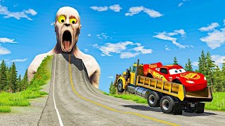 TRANSPORTING PIXAR CARS amp FRUITS WITH COLORED amp JOHN DEERE vs CLAAS vs TRACTORS  BeamNGdrive 962 [upl. by Riana660]