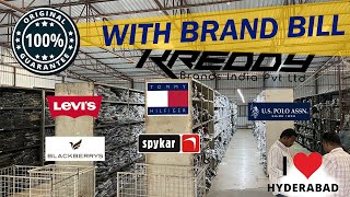 BIGGEST WAREHOUSE IN HYDERABAD  100original clothes with brand bill  Multi brands  KREDDY BRANDS [upl. by Benioff704]