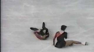 Piece on the Dangers of Pairs Skating  1988 Calgary Figure Skating Pairs Short Program US ABC [upl. by Padraig381]