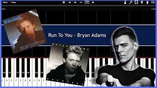 Run To You  Bryan Adams Synthesia Tutorial Instrumental Video Download [upl. by Assille]