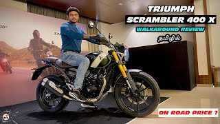 Triumph scrambler 400X Detailed walkaround in Tamil  Himalayan Lovers can take a look  B4Choose [upl. by Derfliw]