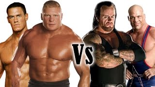 John Cena amp Brock Lesnar VS Undertaker amp Kurt Angle Full Match [upl. by Atirihs551]