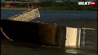 Star Of Jeffersonville Landing Barge Capsizes [upl. by Huff]