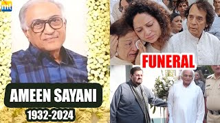 Radio Icon Ameen Sayani FUNERAL  EMOTIONAL Zakir Hussain Anandji Nitin Mukesh amp Family Members [upl. by La]