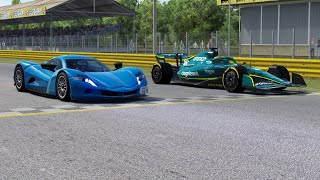 2020 Aspark Owl vs 2022 F1 Aston Martin AMR22 Sebastian Vettel at Monza Full Course [upl. by Laine]